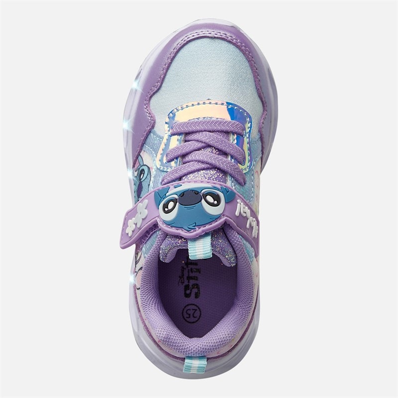 Lilo and Stitch Infant Girls Light Up Trainers Lilac - Image 4