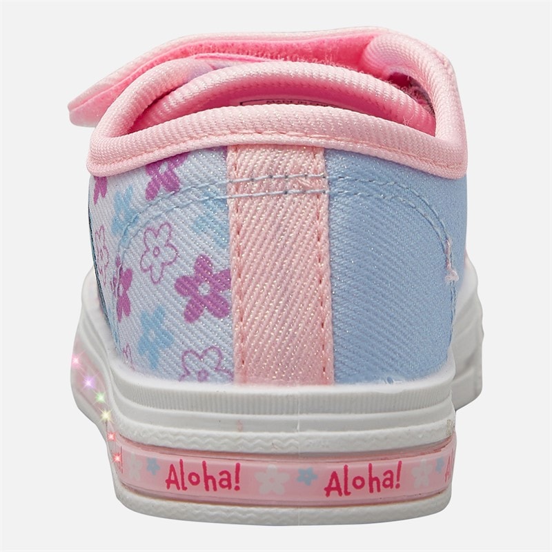 Lilo and Stitch Infant Girls Light Up Canvas Trainers Pink - Image 3