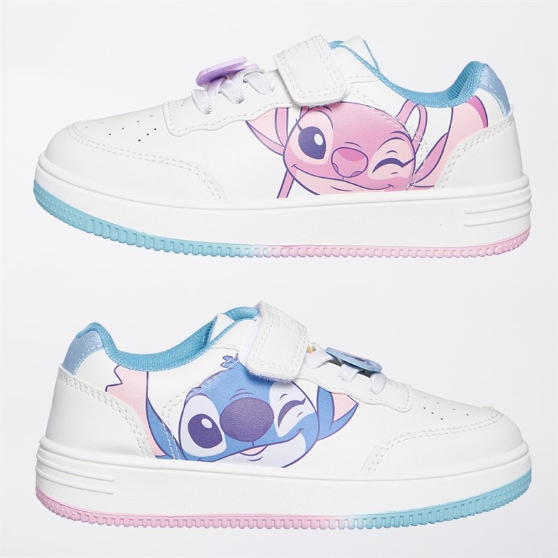 Lilo and Stitch Infant Girls Cupsole Trainers White/Multi