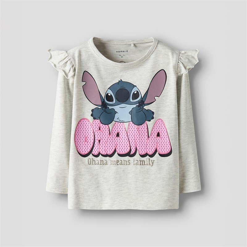 Lilo and Stitch Girls Olga Stitch Long Sleeve T-Shirt Peyote Melange - Image 1