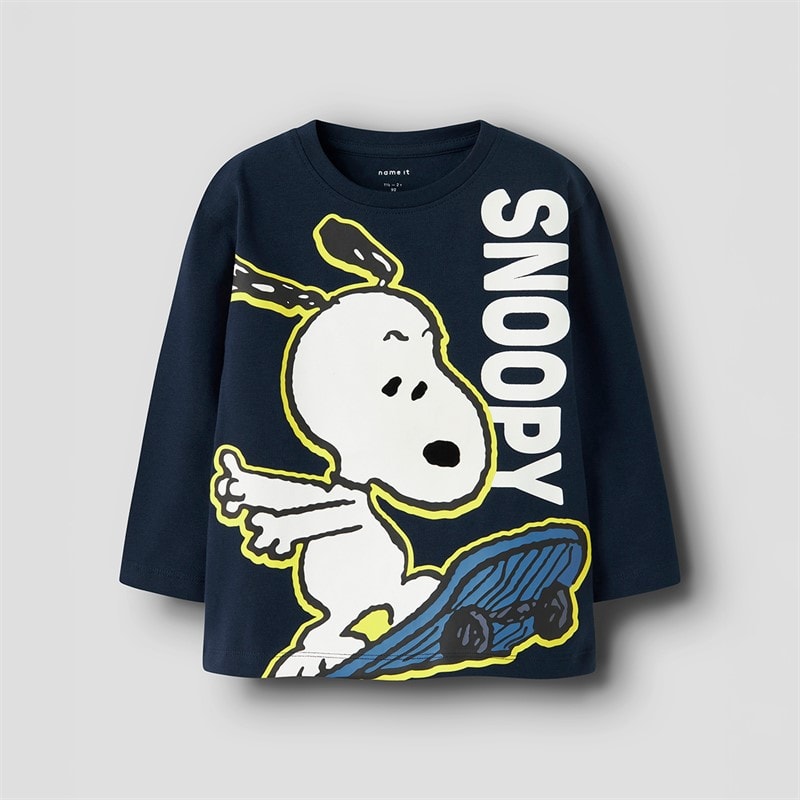 Snoopy Boys Denis Long Sleeve T-Shirt Navy Blazer - Image 1