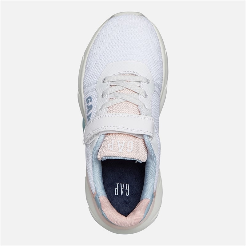 GAP Girls Belmont Trainers White/Beach Blue/Pink White Beach-Blue Pink - Image 4
