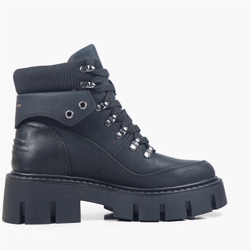 GAP Womens Michelle Lace Up Boots Black - Image 3