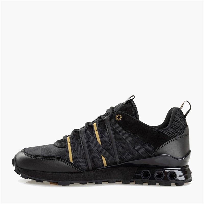 Cruyff Mens Fearia Hex-Tech Trainers Black/Gold - Image 5