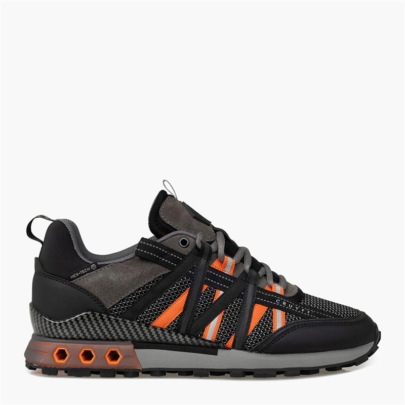 Cruyff Mens Fearia Hex-Tech Trainers Grey/Orange