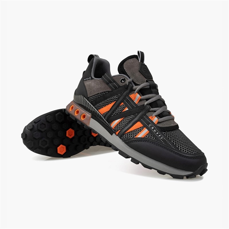 Cruyff Mens Fearia Hex-Tech Trainers Grey/Orange - Image 3