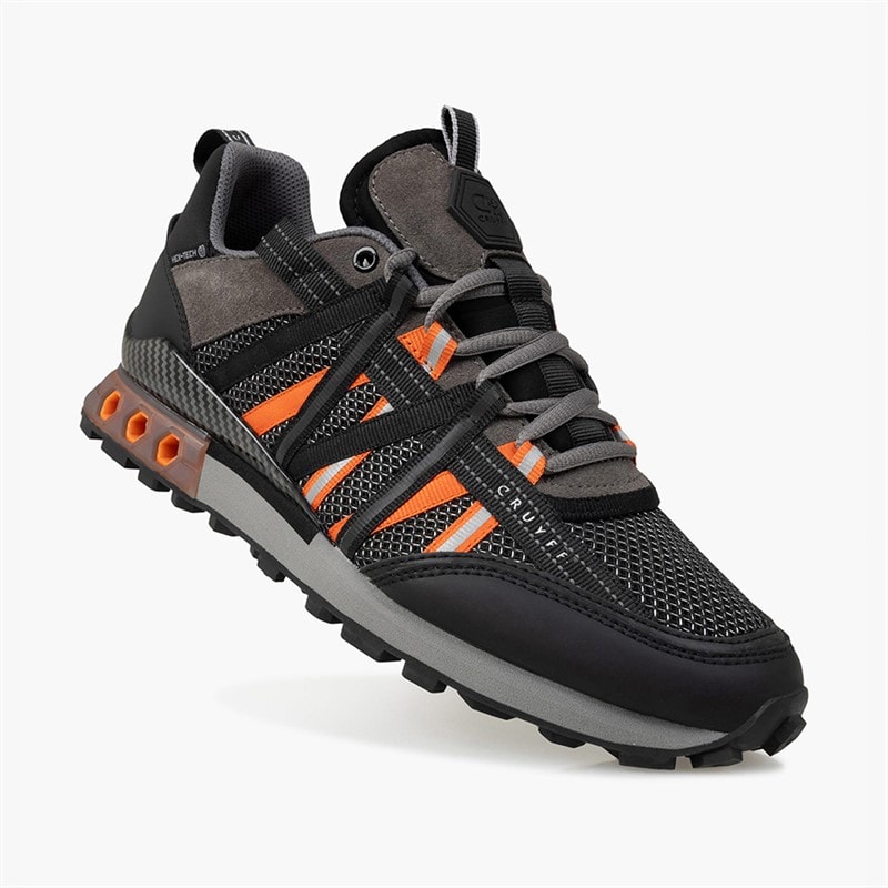 Cruyff Mens Fearia Hex-Tech Trainers Grey/Orange - Image 4