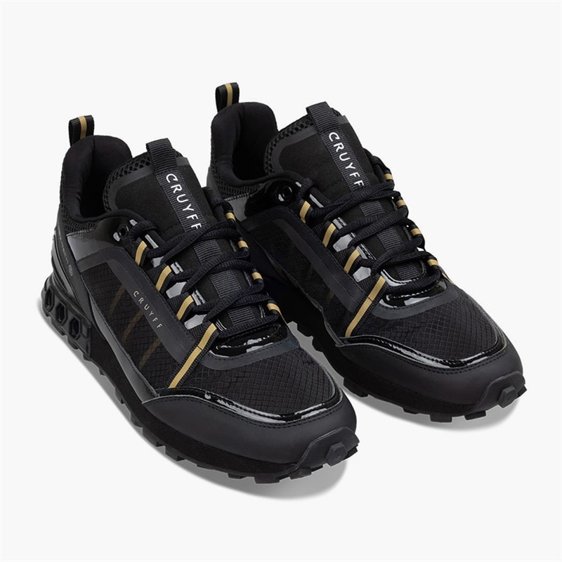 Cruyff Mens Spectra Trainers Black/Gold - Image 3
