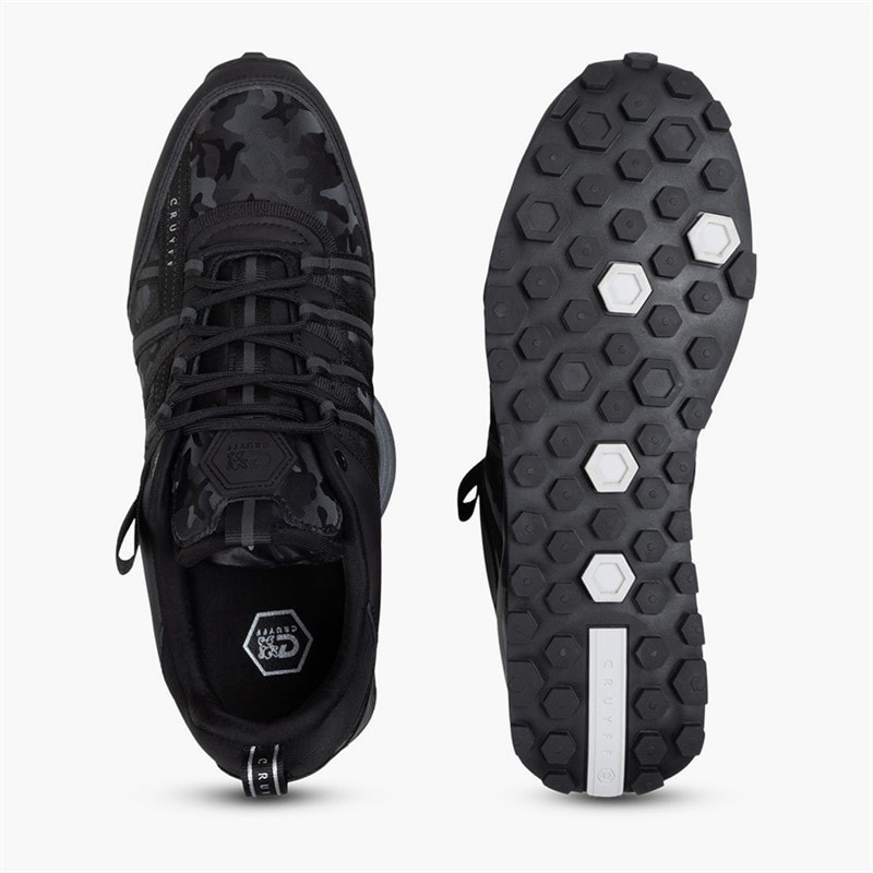 Cruyff Mens Fearia Trainers Black Camo - Image 2