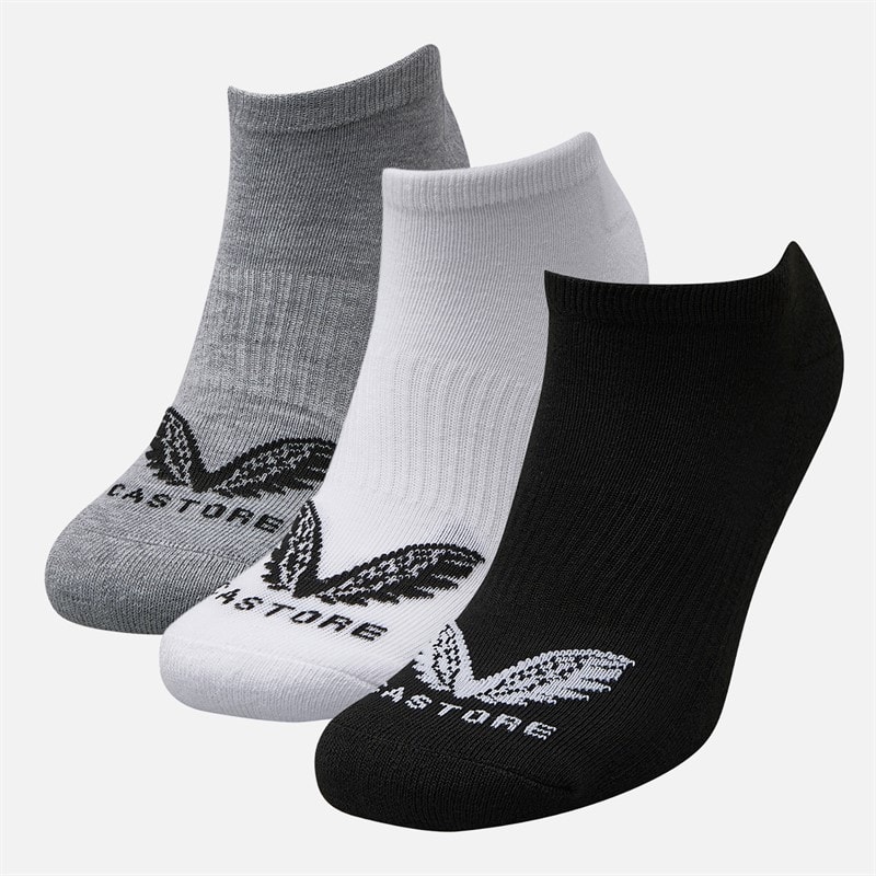 Castore Three Pack No Show Socks White/Black/Grey - Image 2