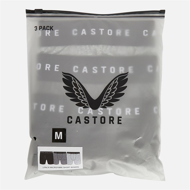 Castore Mens Jofra Three Pack Short Performance Boxers Black/Grey - Image 2