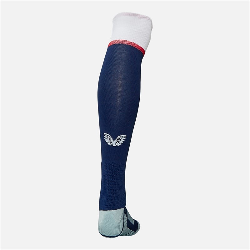 Castore Junior RFU England Rugby 25/26 Home Socks Peacoat/Brilliant White/Lipstick Red - Image 2