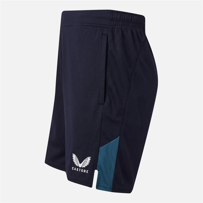 Castore Mens RFU England Rugby Performance Knit Shorts Inkwell/Storm Blue - Image 3