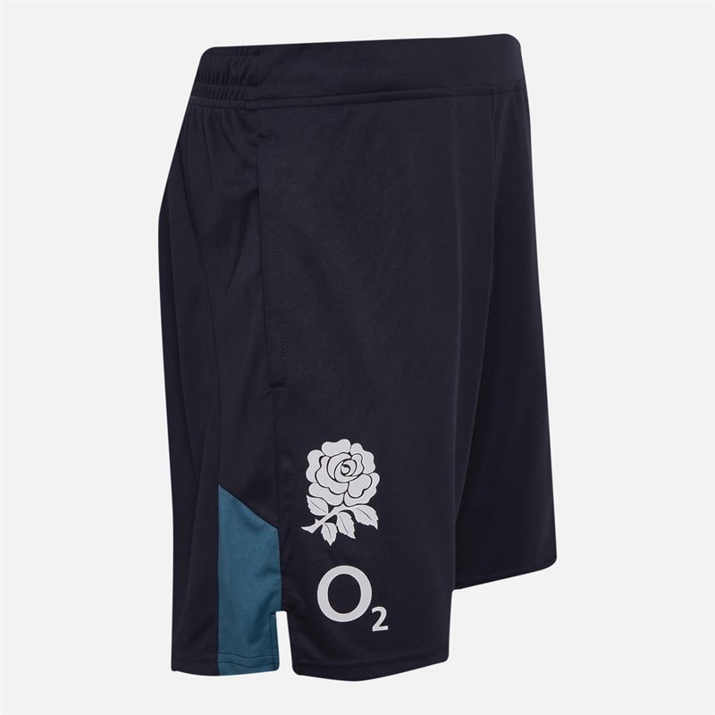 Castore Mens RFU England Rugby Performance Knit Shorts Inkwell/Storm Blue - Image 4
