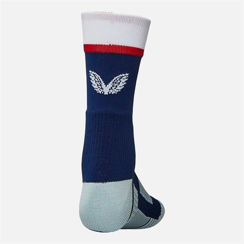 Castore Junior RFU England Rugby 25/26 Home Mid Calf Socks Peacoat/Brilliant White/Lipstick Red - Image 2