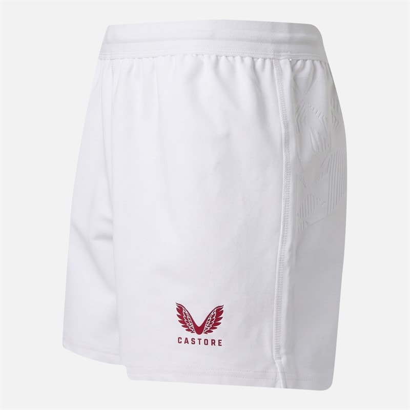 Castore Mens RFU England Rugby 25/26 Home Pro Shorts Brilliant White/Lipstick Red - Image 3