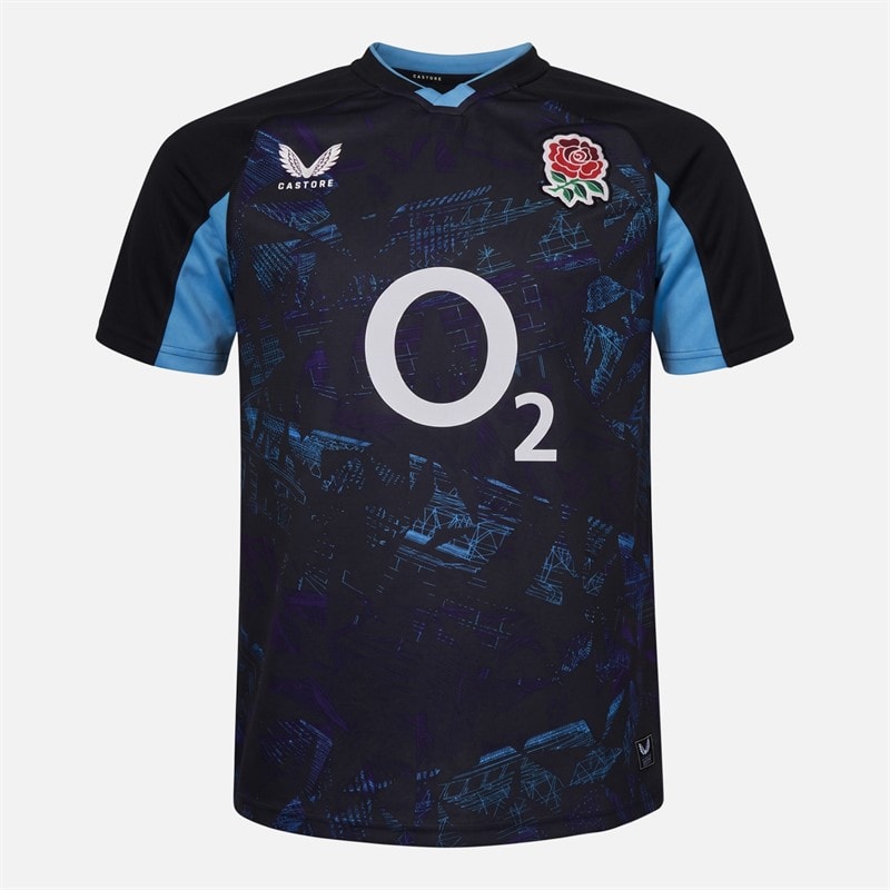 Castore Mens RFU England Rugby 25/26 Alternate Jersey Caviar/Swim Cap - Image 1
