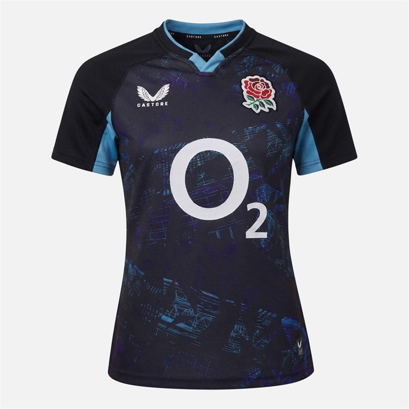Castore Womens RFU England Rugby 25/26 Alternate Jersey Caviar/Swim Cap - Image 1