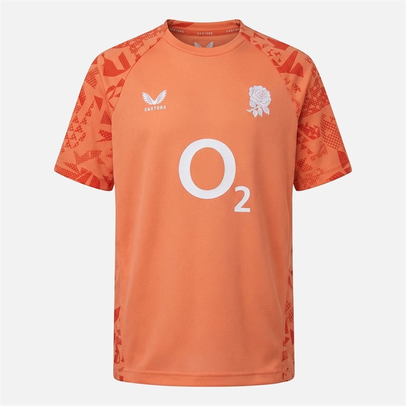 Castore Junior RFU England Rugby Performance T-Shirt Melon - Image 1