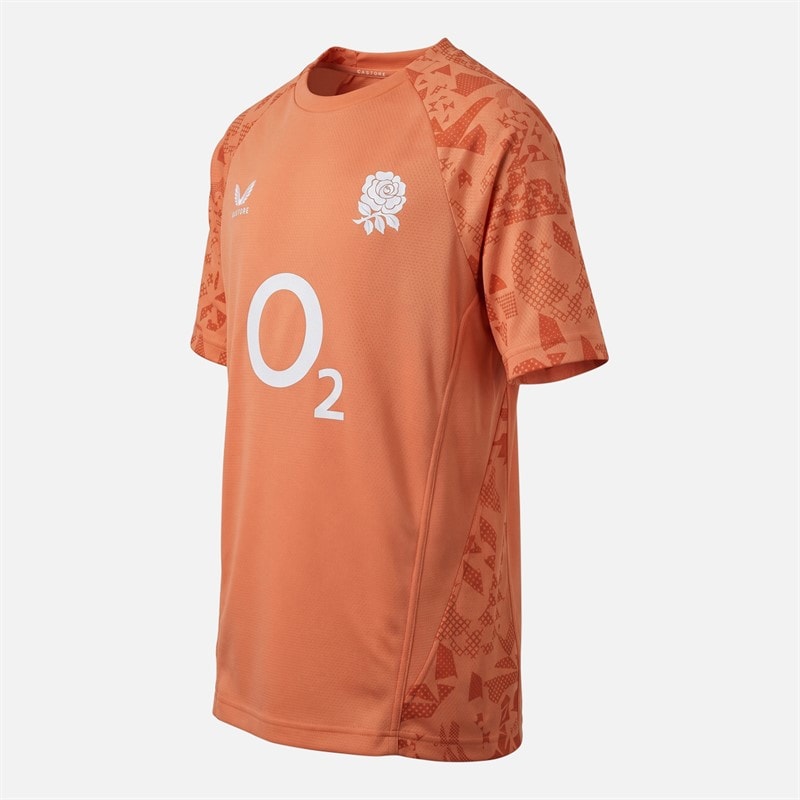 Castore Junior RFU England Rugby Performance T-Shirt Melon - Image 2