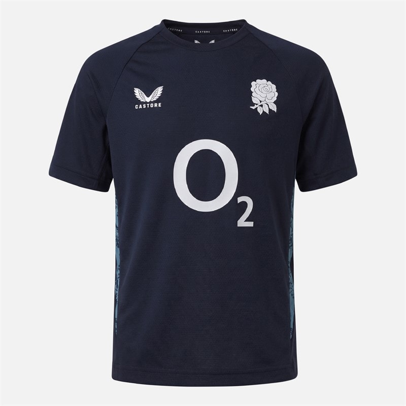 Castore Junior RFU England Rugby Performance T-Shirt Inkwell/Storm Blue