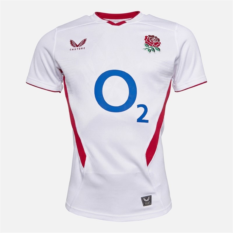 Castore Mens RFU England Rugby 25/26 Home Pro Jersey Brilliant White/Lipstick Red