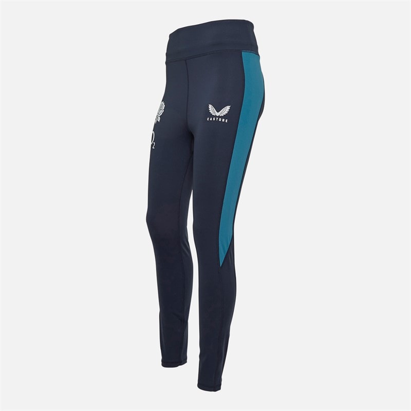 Castore Womens RFU England Rugby Performance Leggings Inkwell/Storm Blue - Image 3