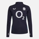 Castore Womens RFU England Rugby Performance Midlayer 1/4 Zip Top Inkwell/Storm Blue