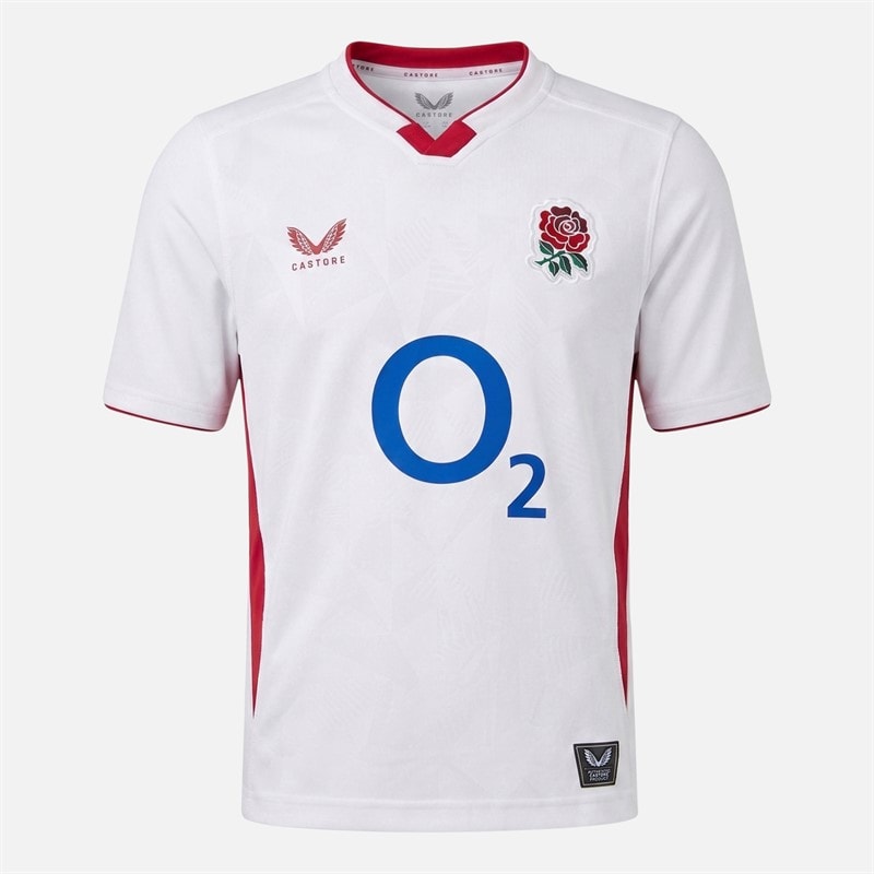 Castore Junior RFU England Rugby 25/26 Home Jersey Brilliant White/Lipstick Red