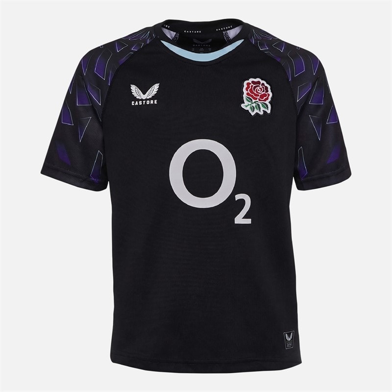 Castore Junior RFU England Rugby Red Roses 25/26 Alternate Jersey Caviar/Atomiser - Image 1