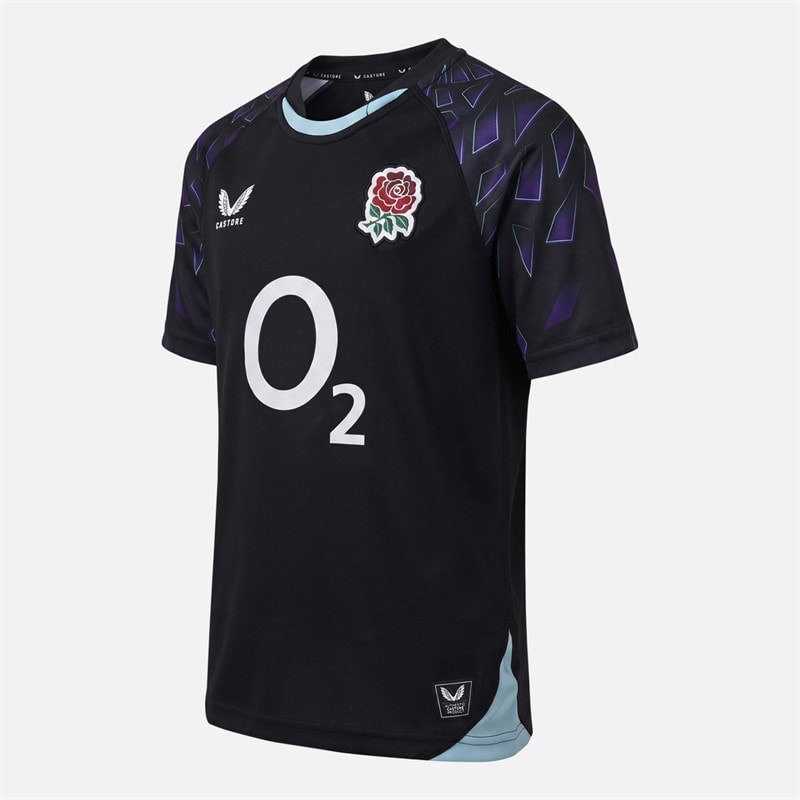 Castore Junior RFU England Rugby Red Roses 25/26 Alternate Jersey Caviar/Atomiser - Image 2