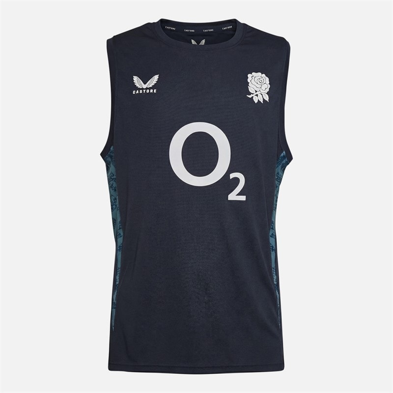 Castore Mens Plus Size RFU England Rugby Performance Sleeveless Top Inkwell/Storm Blue - Image 1