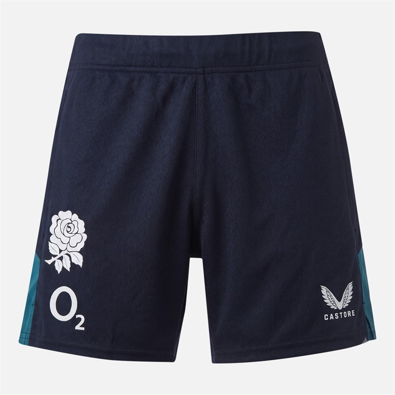 Castore Womens RFU England Rugby Performance Knit Shorts Inkwell/Storm Blue