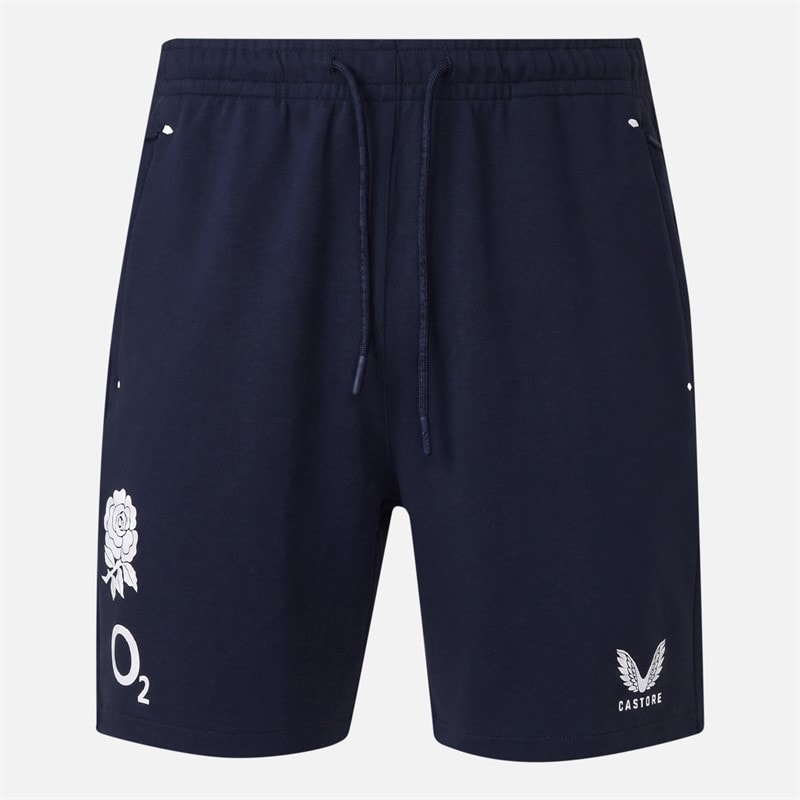 Castore Mens RFU England Rugby Travel Knit Shorts Inkwell