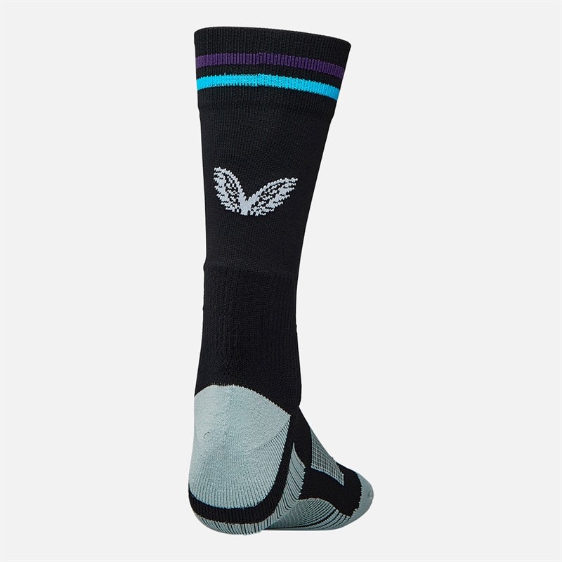 Castore RFU England Rugby 25/26 Alternate Mid Calf Socks Caviar/Swim Cap/Royal Purple - Image 2