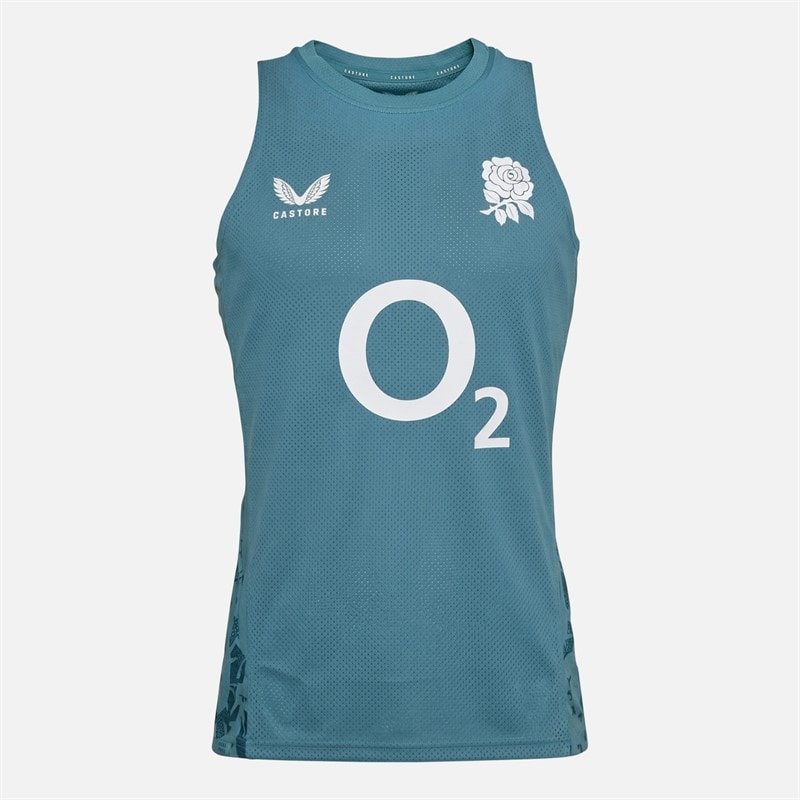 Castore Womens RFU England Rugby Performance Sleeveless Top Storm Blue
