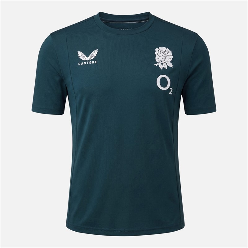 Castore Womens RFU England Rugby Travel T-Shirt Reflecting Pond - Image 1