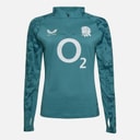 Castore Womens RFU England Rugby Performance Midlayer 1/4 Zip Top Storm Blue