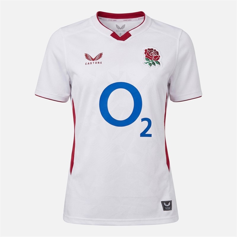 Castore Womens RFU England Rugby 25/26 Home Jersey Brilliant White/Lipstick Red - Image 1
