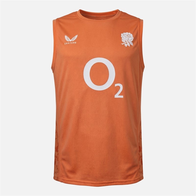 Castore Mens RFU England Rugby Performance Sleeveless Top Melon - Image 1