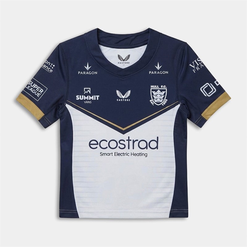 Castore Junior HRUFC Hull Rugby 23/24 Away Jersey Brilliant White/Peacoat