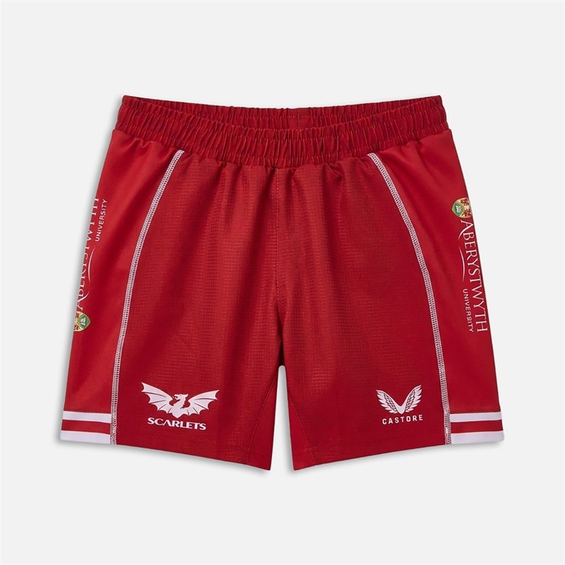 Castore Junior SCA Scarlets Rugby 22/23 Home Shorts Red