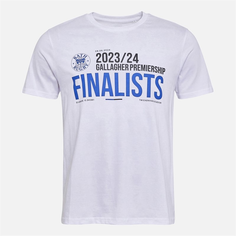 Castore Mens BRFC Bath Rugby Champions T-Shirt Brilliant White