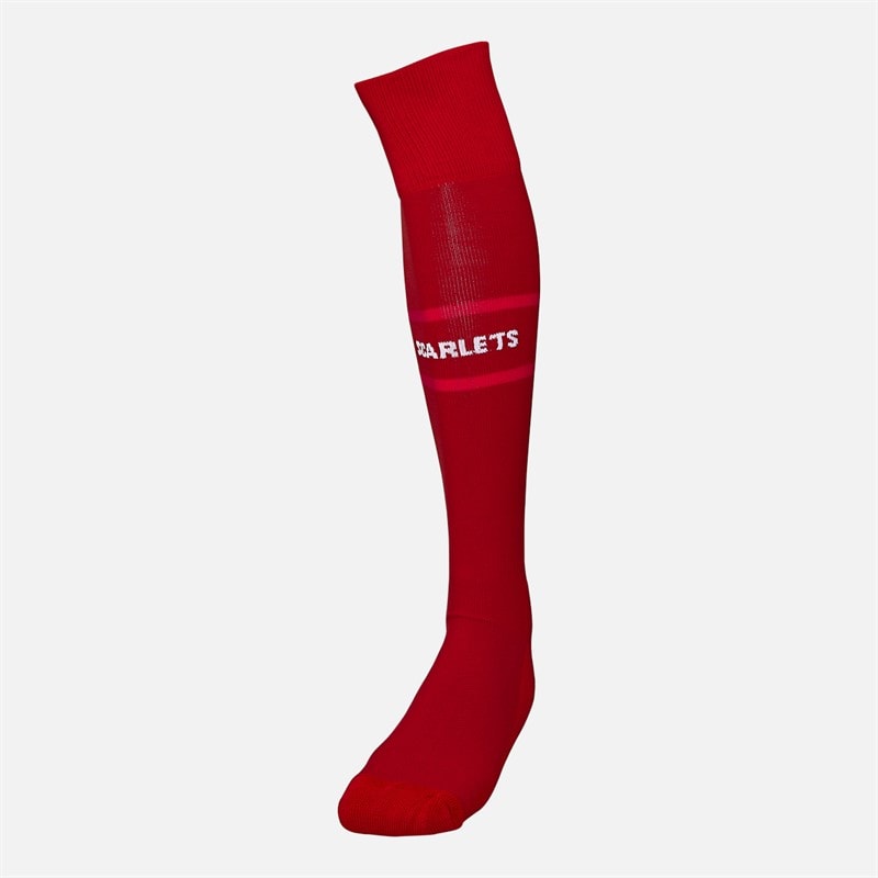 Castore SCA Scarlets Rugby 24/25 Pro Home Socks Scarlet/Scarlet Sage