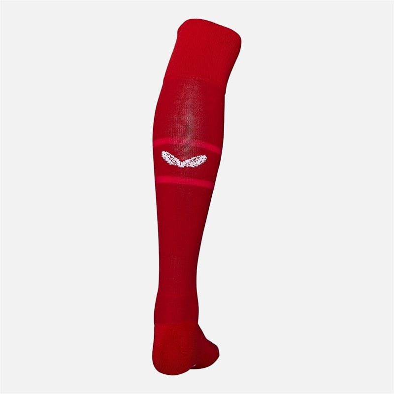 Castore SCA Scarlets Rugby 24/25 Pro Home Socks Scarlet/Scarlet Sage - Image 2