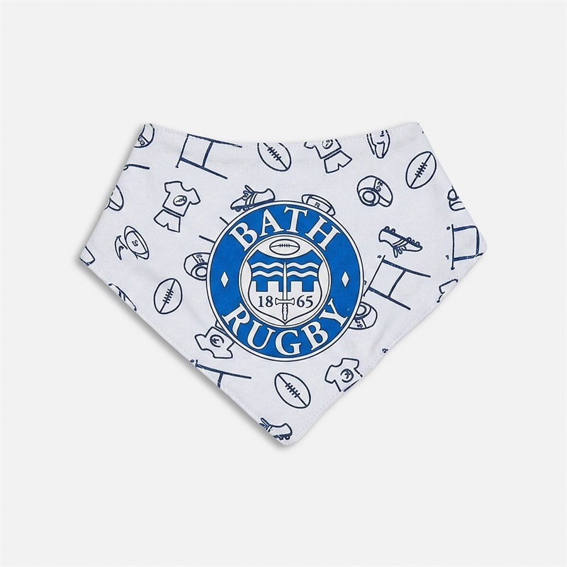 Castore Infant BRFC Bath Rugby Baby Vest And Bib Set White/Black - Image 3