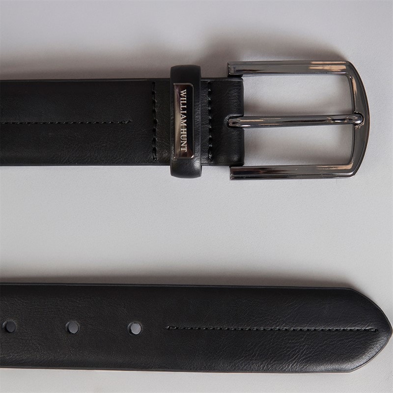 William Hunt Mens Centre Stitch Belt Black - Image 2