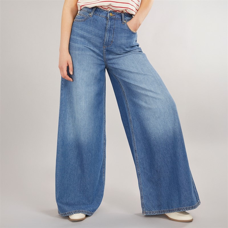 Foxdale Womens Greenwich Wide Leg Jeans Indigo Wash - Image 1