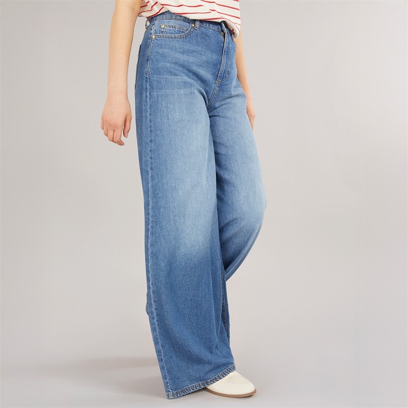 Foxdale Womens Greenwich Wide Leg Jeans Indigo Wash - Image 3