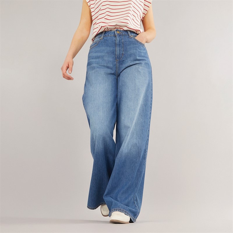 Foxdale Womens Greenwich Wide Leg Jeans Indigo Wash - Image 4
